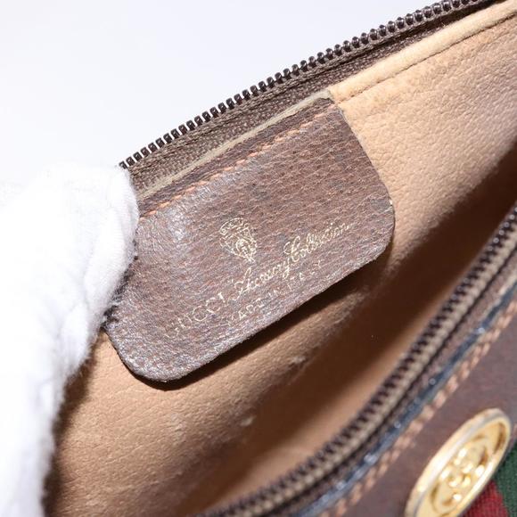 GUCCI GG Supreme Web Sherry Line Bag PVC Beige Gold 89 02 018 Auth BA4016 - Picture 16 of 16